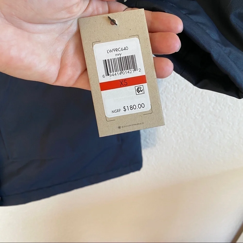 Levi’s long fur hood coat navy